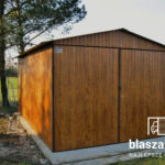 Garaż blaszany 3x5 Orzech Dwuspadowy
