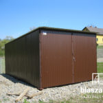 Garaż blaszany 3x5 Brąz Jednospadowy