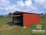 Garaż blaszany 3x6 RAL 3011 Dwuspadowy
