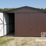Garaż blaszany 4x6 Brąz Dwuspadowy
