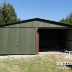 Garaż blaszany 6x5 Zielony Dwuspadowy