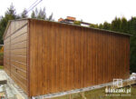 Garaż blaszany 6x5 Orzech SZEROKI PANEL Dwuspad
