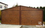 Garaż blaszany 6x5 Orzech SZEROKI PANEL Dwuspad - obrazek 4