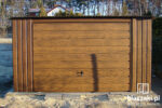 Garaż blaszany 4x5 Orzech SZEROKI PANEL Spad tył