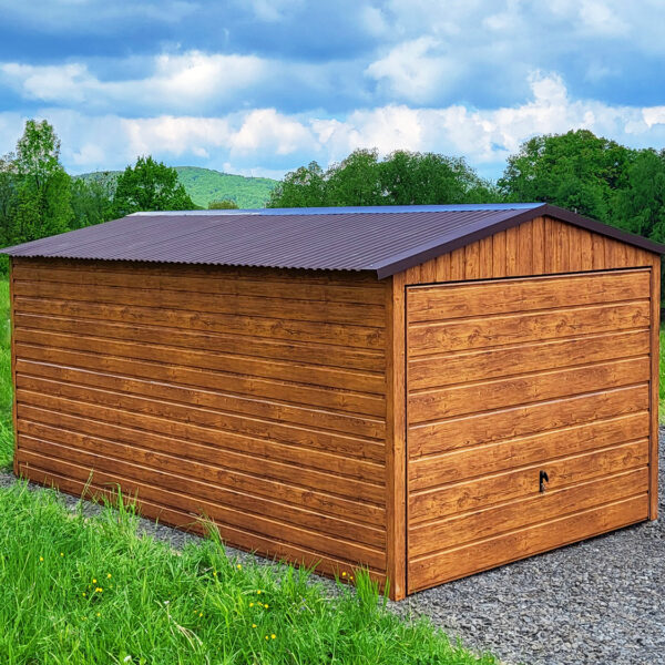 Garaż blaszany 3x5 ujęcie boczne, panel boczny poziomy