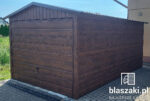 Garaż blaszany 3x5,5 orzech poziomy panel