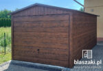Garaż blaszany 3x5,5 orzech okucia poziom
