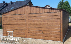 Garaż blaszany 6x5.8 drewnopodobny