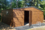 Garaż blaszany 6x5 drewnopodobny orzech