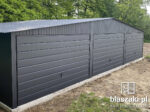 Garaż blaszany 9x6 antracyt dwuspadowy okucia