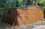 Garaż blaszany 6x5 dwuspadowy orzech obróbki
